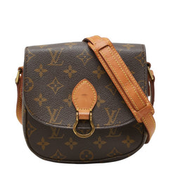 ルイ ヴィトン モノグラム ミニ サンクルー 斜め掛け ショルダーバッグ M51244 ブラウン PVC レザー レディース LOUIS VUITTON 中古