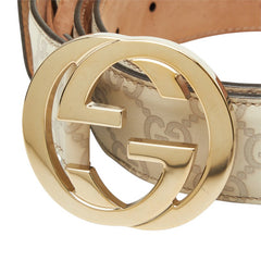 グッチ グッチシマ インターロッキングG ベルト サイズ:90/36 114876 アイボリー ホワイト レザー レディース GUCCI 中古