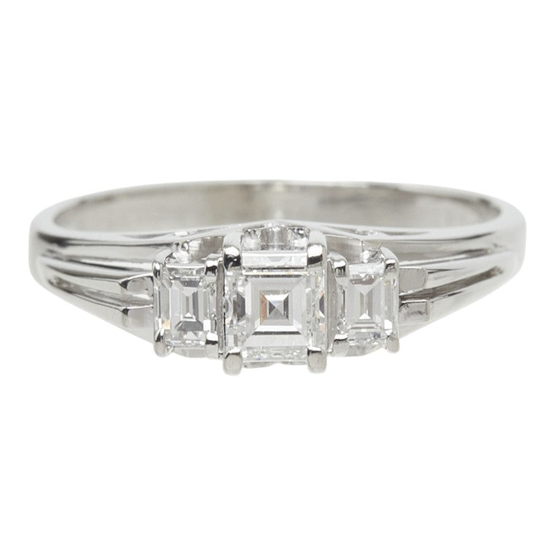 ダイヤモンド Pt900 プラチナ ダイヤ0.36ct ダイヤ0.20ct デザインリング リング 指輪 レディース 14.5号 中古