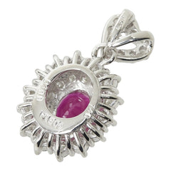 ルビー ダイヤモンド Pt900 プラチナ ルビー1.40ct ダイヤ1.00ct ハート フラワーモチーフ ペンダントトップ ネックレス レディース 中古
