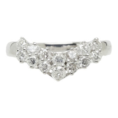 ダイヤモンド Pt900 プラチナ ダイヤ0.75ct V字リング リング 指輪 レディース 14.5号 中古