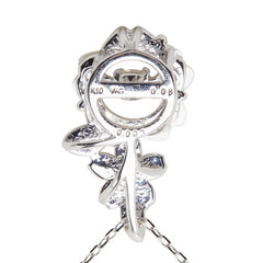 ダイヤモンド ホワイトシェル K10WG ホワイトゴールド ダイヤ0.003ct シェル ダイヤ0.08ct フラワーモチーフ ペンダント ネックレス レディース 中古