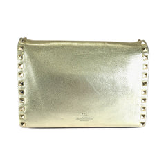 ヴァレンティノ ガラヴァーニ ロックスタッズ ショルダーバッグ クラッチバッグ 2WAY ゴールド レザー レディース Valentino Garavani 中古
