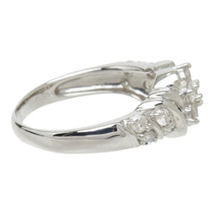 ダイヤモンド Pt900 プラチナ ダイヤ0.70ct フラワーモチーフ リング 指輪 レディース 13.5号 中古
