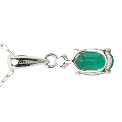 エメラルド ダイヤモンド K18WG ホワイトゴールド/Pt850 プラチナ エメラルド0.47ct ダイヤ0.01ct ペンダント ネックレス レディース 中古