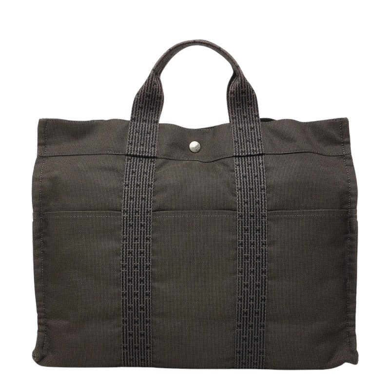 エルメス エールライン MM トートバッグ グレー キャンバス レディース HERMES 中古