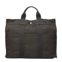 エルメス エールライン MM トートバッグ グレー キャンバス レディース HERMES 中古