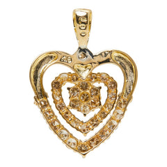 ダイヤモンド K18YG イエローゴールド ダイヤ1.00ct ハート モチーフ ペンダントトップ ネックレス レディース 中古