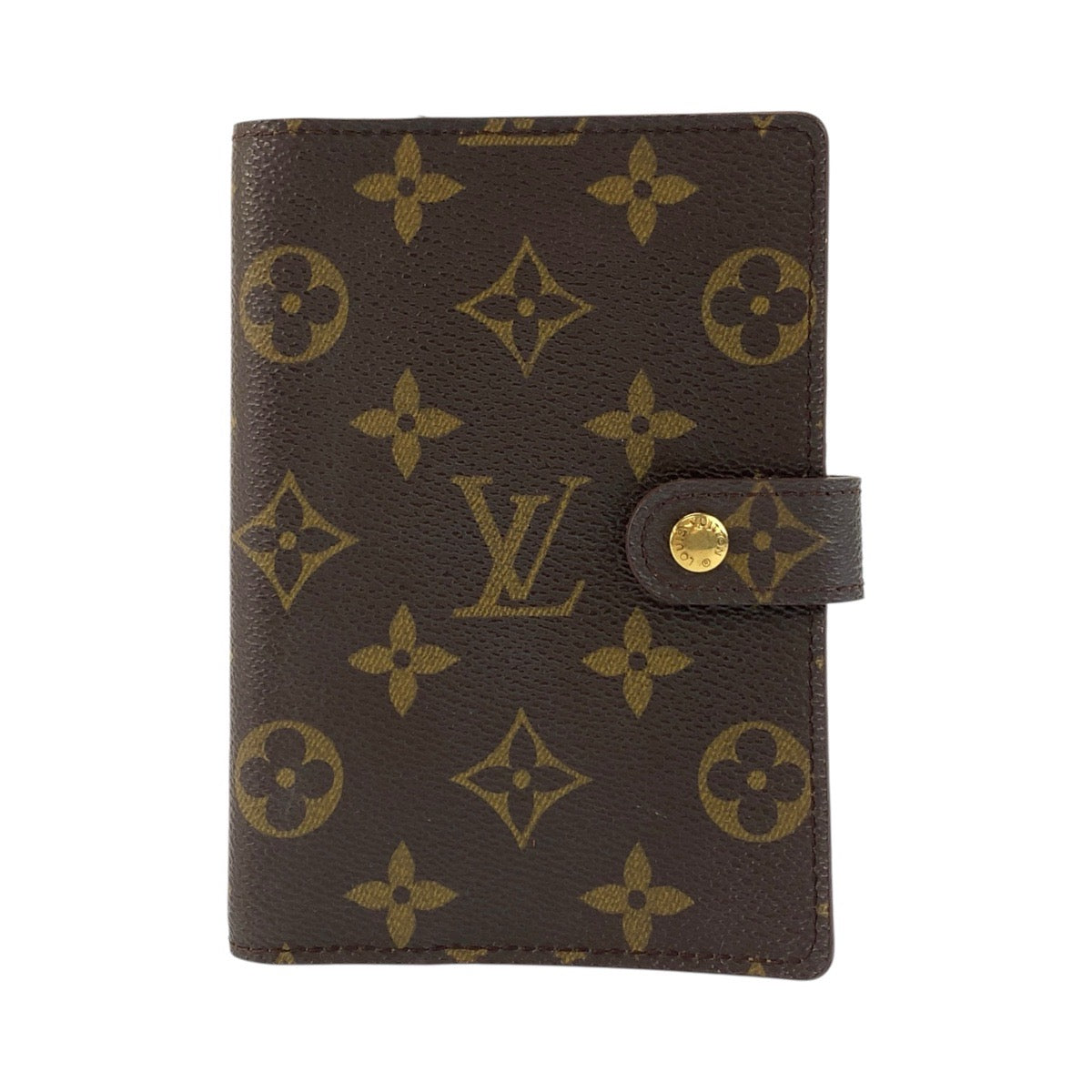 ルイ ヴィトン モノグラム アジェンダPM 手帳カバー 男女兼用 R20005 ブラウン PVC レディース LOUIS VUITTON 中古