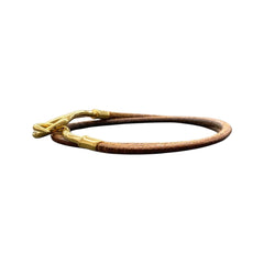 エルメス ジャンボ ブレスレット ブラウン 茶 レザー レディース HERMES 中古
