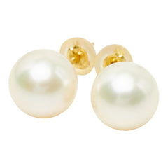 パール K18YG イエローゴールド 淡水パール8.6～8.8mm ピアス レディース 中古