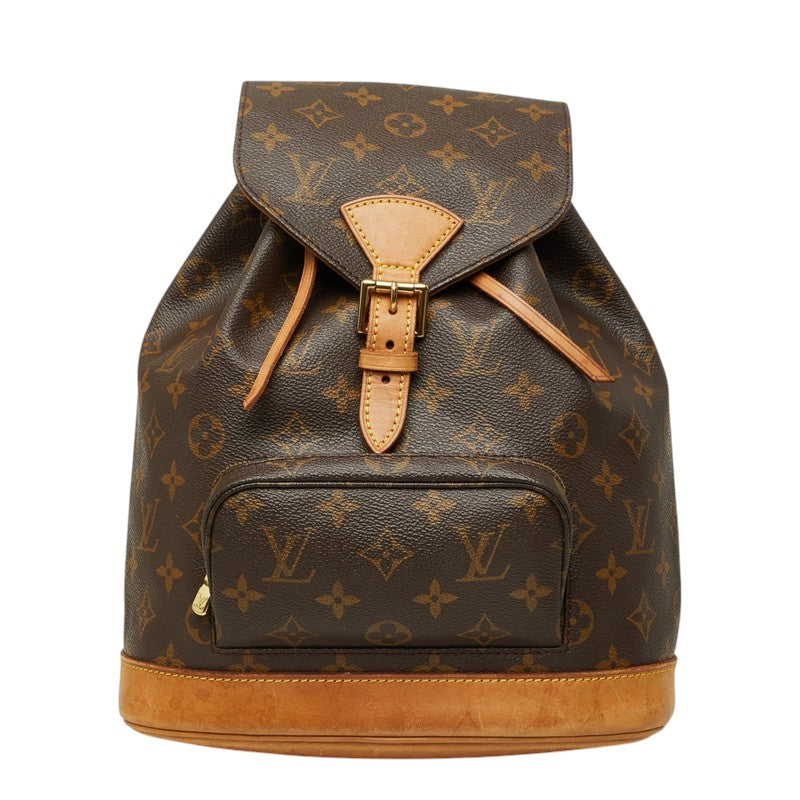 ルイ ヴィトン モノグラム モンスリMM リュック バックパック デイバッグ M51136 ブラウン PVC レザー レディース LOUIS VUITTON 中古