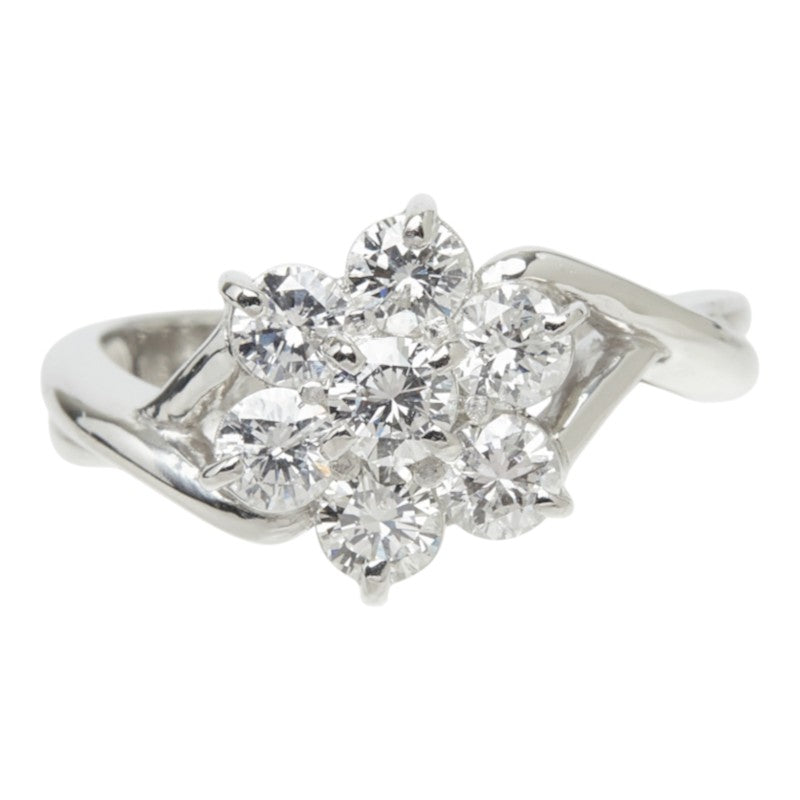 ダイヤモンド Pt900 プラチナ ダイヤ1.01ct フラワーモチーフ リング 指輪 レディース 12.5号 中古