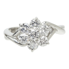 ダイヤモンド Pt900 プラチナ ダイヤ1.01ct フラワーモチーフ リング 指輪 レディース 12.5号 中古