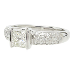 ダイヤモンド Pt900 プラチナ ダイヤ1.037ct ダイヤ0.22ct エンゲージリング リング 指輪 レディース 12.5号 中古