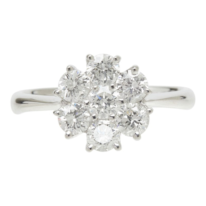 ダイヤモンド Pt900 プラチナ ダイヤ1.00ct フラワーモチーフ リング 指輪 レディース 9.5号 中古
