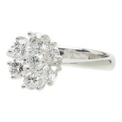 ダイヤモンド Pt900 プラチナ ダイヤ1.00ct フラワーモチーフ リング 指輪 レディース 9.5号 中古