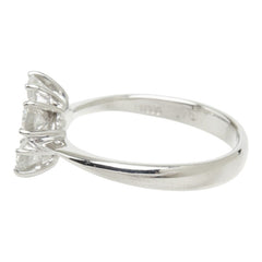 ダイヤモンド Pt900 プラチナ ダイヤ1.00ct フラワーモチーフ リング 指輪 レディース 9.5号 中古