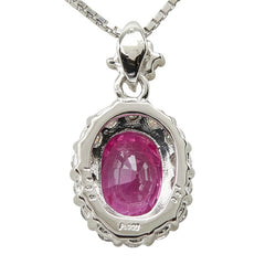 ピンクサファイヤ ダイヤモンド Pt900 プラチナ/Pt850 プラチナ ピンクサファイア1.165ct ダイヤ0.31ct ペンダント ネックレス レディース 中古