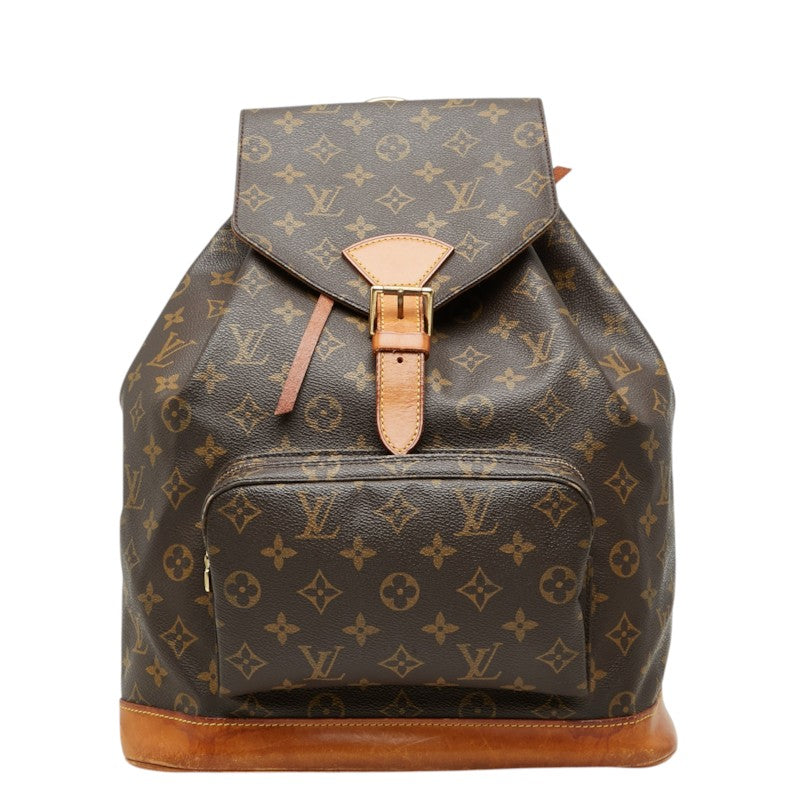 ルイ ヴィトン モノグラム モンスリGM リュック バックパック M51135 ブラウン PVC レザー レディース LOUIS VUITTON 中古