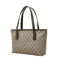 グッチ GGスプリーム トートバッグ 211138 ベージュ PVC レザー レディース GUCCI 中古