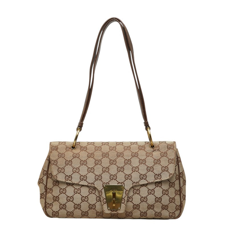 グッチ GGキャンバス ショルダーバッグ ワンショルダー 90643 ベージュ レザー キャンバス レディース GUCCI 中古