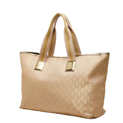 グッチ GGキャンバス トートバッグ 267474 ベージュ ゴールド キャンバス レザー レディース GUCCI 中古