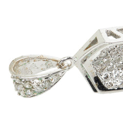 ダイヤモンド K18WG ホワイトゴールド ダイヤ2.00ct オクタゴン オクタゴナル・シェイプ ドッグタグ ペンダントトップ ネックレス レディース 中古