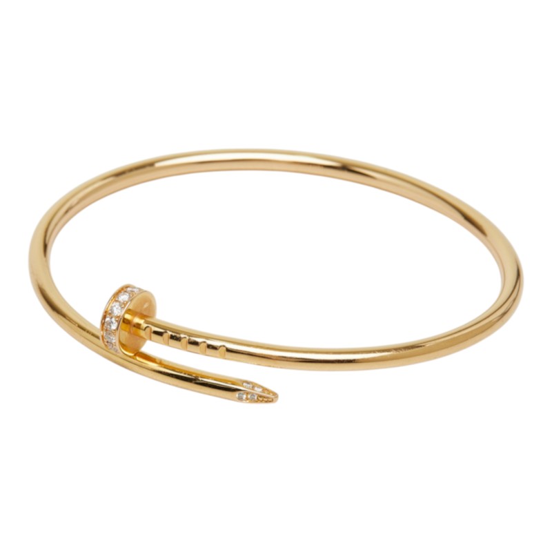 カルティエ ジュストアンクル ブレスレット スモール バングル サイズ15 K18YG イエローゴールド 750 レディース CARTIER 中古