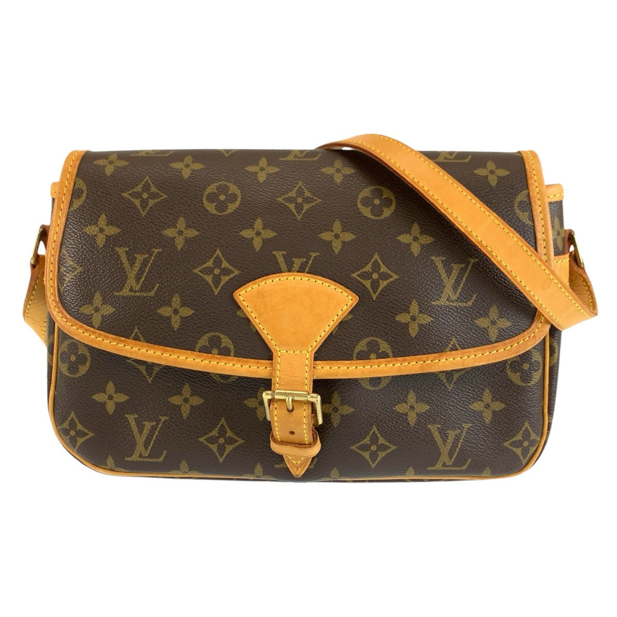 ルイ ヴィトン モノグラム ソローニュ ショルダーバッグ ポシェット M42250 ブラウン PVC レザー レディース LOUIS VUITTON 中古
