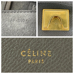 セリーヌ ベルトバック ハンドバッグ ショルダーバッグ 2WAY グレー レザー レディース CELINE 中古