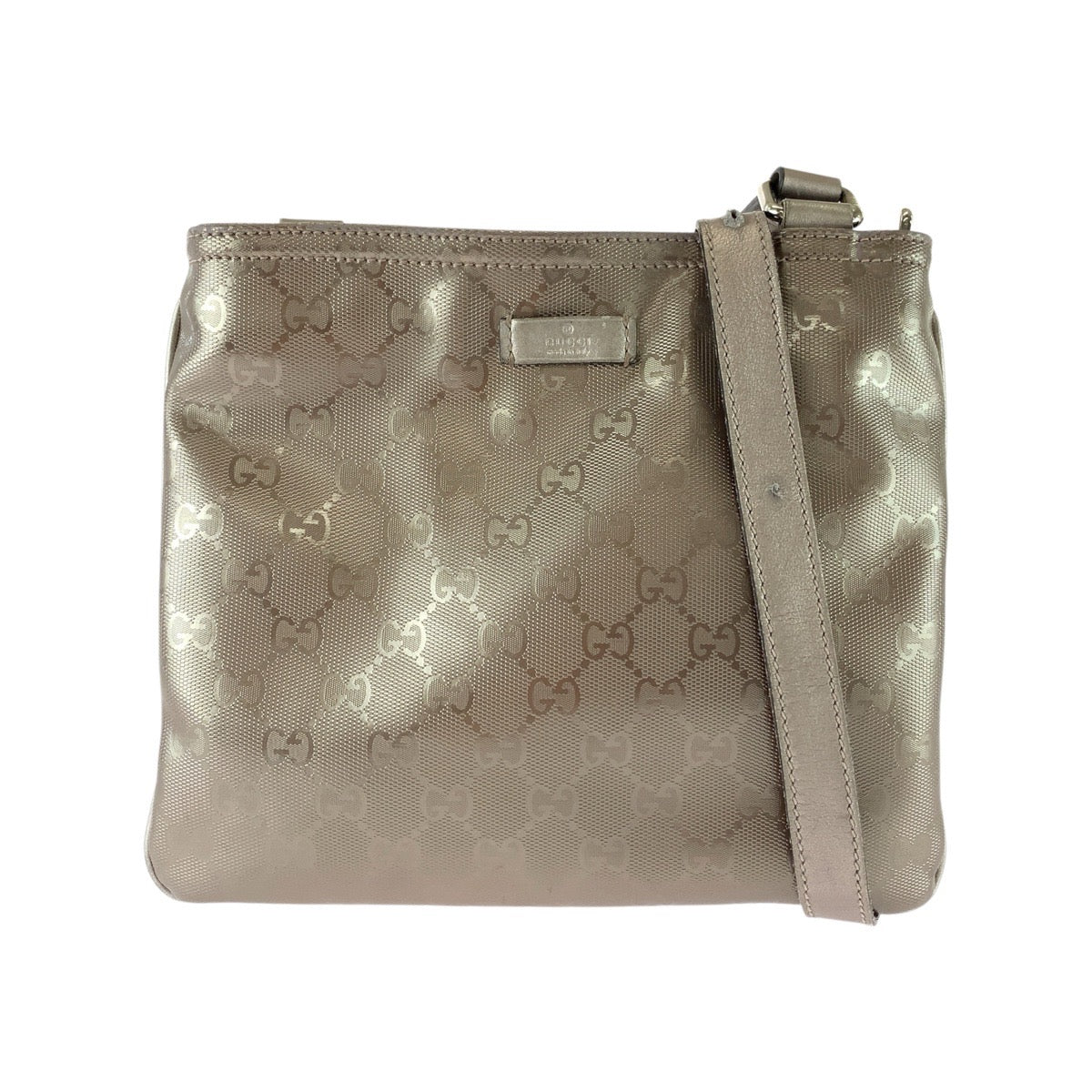 グッチ GGインプリメ ショルダーバッグ ポシェット 201538 ベージュ メタリックベージュ PVC レディース GUCCI 中古