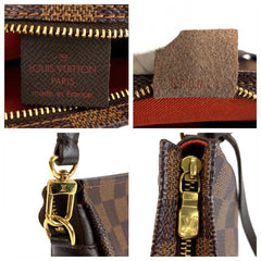 ルイ ヴィトン ダミエ トゥルース メイクアップ ハンドバッグ アクセサリーポーチ N51982 ブラウン PVC レディース LOUIS VUITTON 中古