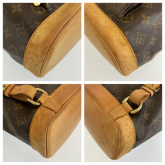 ルイ ヴィトン モノグラム モンスリMM リュックサック バックパック M51136 ブラウン PVC レザー レディース LOUIS VUITTON 中古