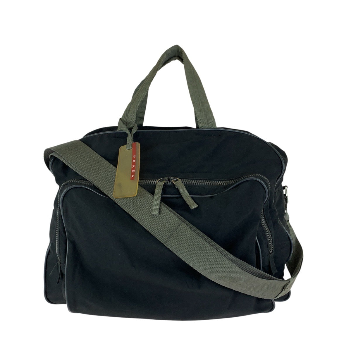 プラダスポーツ スポーツライン 2way ボストンバッグ ショルダーバッグ ブラック 黒 ナイロン メンズ PRADA SPORTS 中古