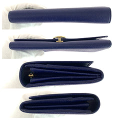 ブルガリ ブルガリ ブルガリ 長財布 ネイビー レザー レディース BVLGARI 中古