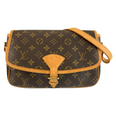 ルイ ヴィトン モノグラム ソローニュ ショルダーバッグ メッセンジャーバッグ M42250 ブラウン PVC レザー レディース LOUIS VUITTON 中古