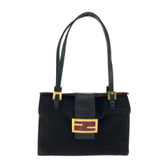 フェンディ マンマ ハンドバッグ ブラック 黒 スウェード レディース FENDI 中古