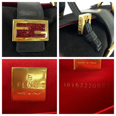 フェンディ マンマ ハンドバッグ ブラック 黒 スウェード レディース FENDI 中古