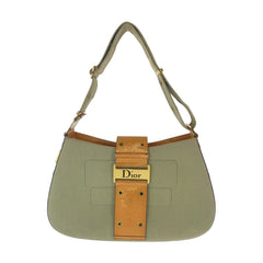 クリスチャンディオール ストリートシック ショルダーバッグ MA-0032 カーキ ブラウン キャンバス レザー レディース Christian Dior 中古