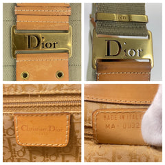 クリスチャンディオール ストリートシック ショルダーバッグ MA-0032 カーキ ブラウン キャンバス レザー レディース Christian Dior 中古