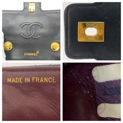 シャネル マトラッセ ココマーク ターンロック ハンドバッグ ブラック 黒 ラムスキン レディース CHANEL 中古