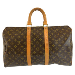 ルイ ヴィトン モノグラム キーポル45 ボストンバッグ 男女兼用 M41428 ブラウン PVC レザー レディース LOUIS VUITTON 中古