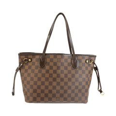 ルイ ヴィトン ダミエ ネヴァーフルPM トートバッグ ハンドバッグ N51109 ブラウン PVC レザー レディース LOUIS VUITTON 中古