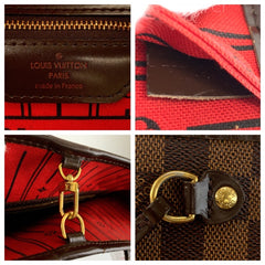 ルイ ヴィトン ダミエ ネヴァーフルPM トートバッグ ハンドバッグ N51109 ブラウン PVC レザー レディース LOUIS VUITTON 中古