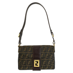 フェンディ ズッカ ショルダーバッグ 2211 2643479 ブラウン キャンバス レザー レディース FENDI 中古