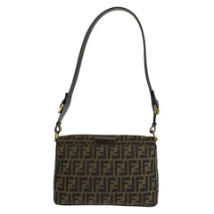 フェンディ ズッカ ショルダーバッグ 2211 2643479 ブラウン キャンバス レザー レディース FENDI 中古