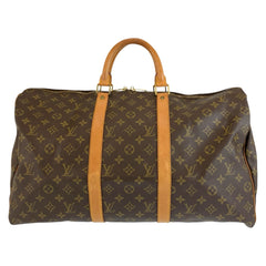 ルイ ヴィトン モノグラム キーポル50 ボストンバッグ 男女兼用 M41426 ブラウン PVC レザー レディース LOUIS VUITTON 中古