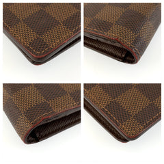 ルイ ヴィトン ダミエ ポルトフォイユブラザ 長財布 ロングウォレット N60017 ブラウン PVC メンズ LOUIS VUITTON 中古