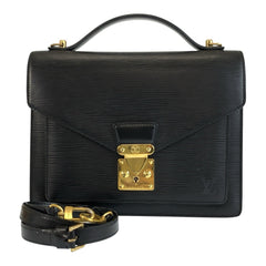 ルイ ヴィトン エピ モンソー ハンドバッグ ショルダーバッグ 2way M52122 ブラック 黒 レザー メンズ LOUIS VUITTON 中古